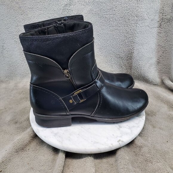 Clarks Shoes Womens Size 11 Black Leather Ankle Boots *Read* - Picture 6 of 7